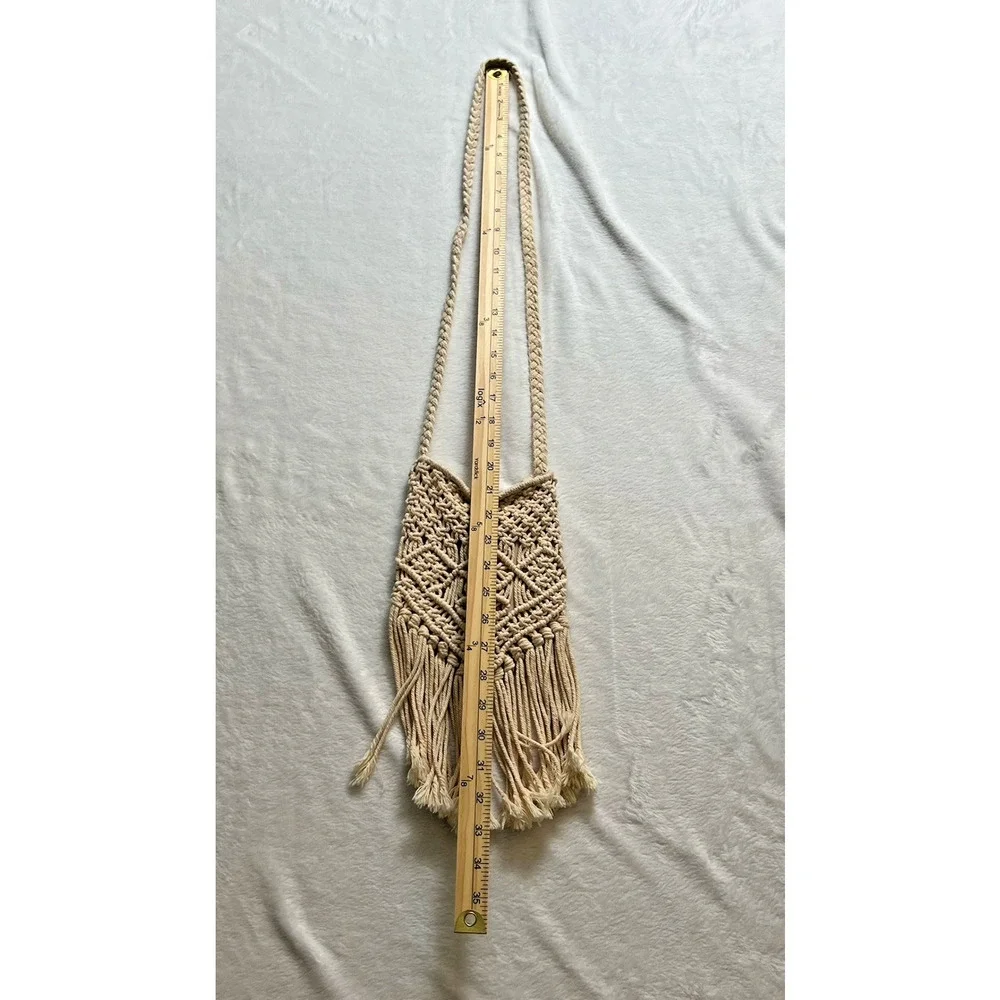 Unbranded Women’s Crochet Crossbody Bag Size OS Cream Boho Festival Beachy Artsy